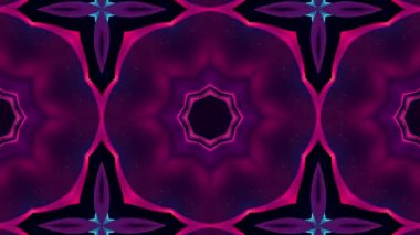 Soyut Neon Kaleydoskop: Parlak Aksanlı Pembe ve Mor Mandala Tasarımı