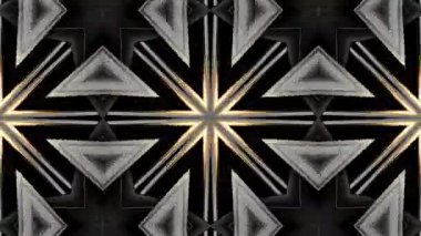 Soyut Siyah, Beyaz ve Gri Geometrik Kaleydoskop Deseni