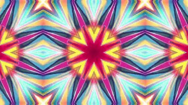 Neon Kaleydoskop: Karmaşık Pembe, Teal ve Mor Yıldız Patlaması Deseni