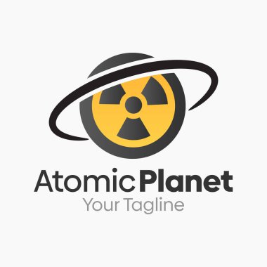 Nükleer logo vektör şablonu tasarımı