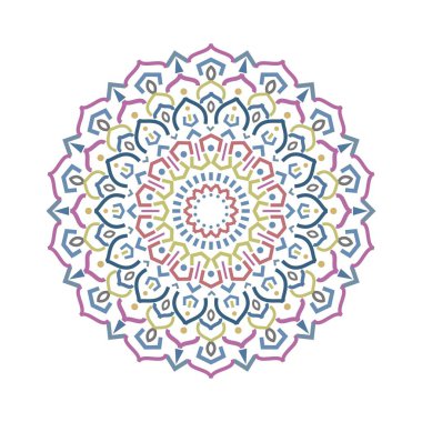 Kına için mandala şeklinde dairesel desen, mehndi. Dekorasyon. Dekoratif süs. Etnik tarzda bir süs. boyama kitabı.