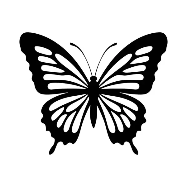 Zarif Kelebek Siluet Simgeleri. Vektör Resimleri