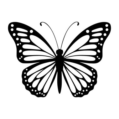 Zarif Kelebek Siluet Simgeleri. Vektör Resimleri.