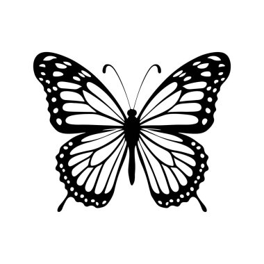 Zarif Kelebek Siluet Simgeleri. Vektör Resimleri.