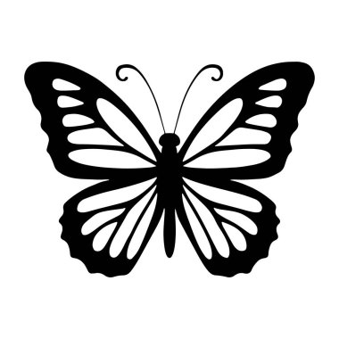 Zarif Kelebek Siluet Simgeleri. Vektör Resimleri.