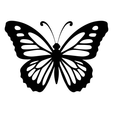 Zarif Kelebek Siluet Simgeleri. Vektör Resimleri.