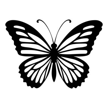 Zarif Kelebek Siluet Simgeleri. Vektör Resimleri.