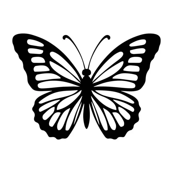 Zarif Kelebek Siluet Simgeleri. Vektör Resimleri.