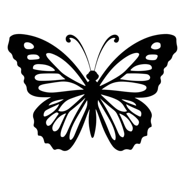 Zarif Kelebek Siluet Simgeleri. Vektör Resimleri.