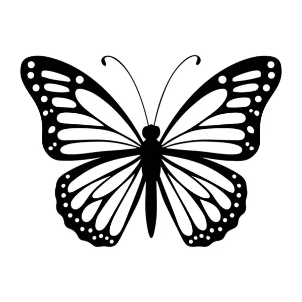 Zarif Kelebek Siluet Simgeleri. Vektör Resimleri.