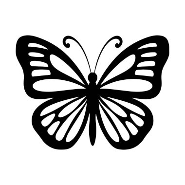 Zarif Kelebek Siluet Simgeleri. Vektör Resimleri