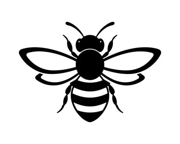 Şirin arı silueti. Vektör çizimi. beyaz arkaplan.