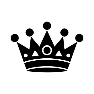 Crown Silhouette. Vektör İllüstrasyonu. Beyaz Arkaplanda