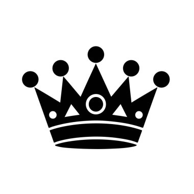 Crown Silhouette. Vektör İllüstrasyonu. Beyaz Arkaplanda