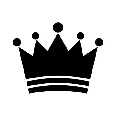 Crown Silhouette. Vektör İllüstrasyonu. Beyaz Arkaplanda