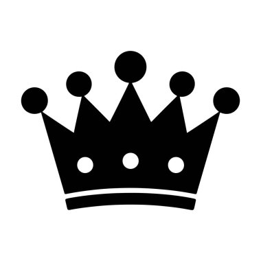 Crown Silhouette. Vektör İllüstrasyonu. Beyaz Arkaplanda