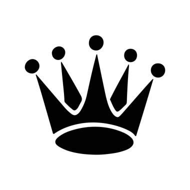 Crown Silhouette. Vektör İllüstrasyonu. Beyaz Arkaplanda