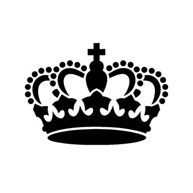 Crown Silhouette. Vektör İllüstrasyonu. Beyaz Arkaplanda