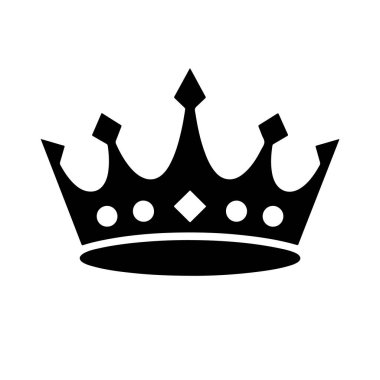 Crown Silhouette. Vektör İllüstrasyonu. Beyaz Arkaplanda
