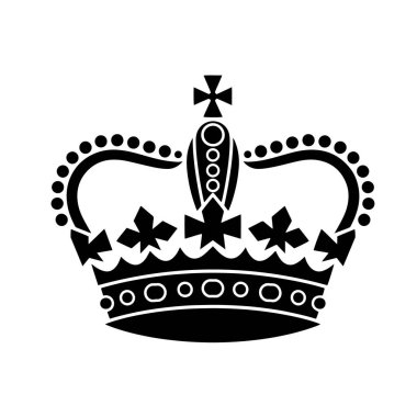Crown Silhouette. Vektör İllüstrasyonu. Beyaz Arkaplanda