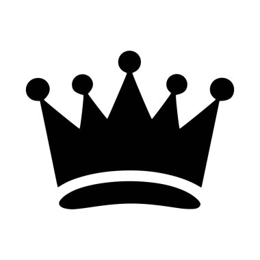 Crown Silhouette. Vektör İllüstrasyonu. Beyaz Arkaplanda