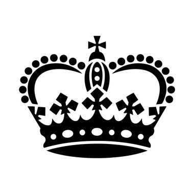 Crown Silhouette. Vektör İllüstrasyonu. Beyaz Arkaplanda