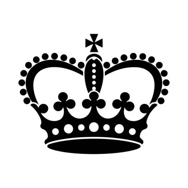 Crown Silhouette. Vektör İllüstrasyonu. Beyaz Arkaplanda