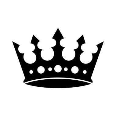 Crown Silhouette. Vektör İllüstrasyonu. Beyaz Arkaplanda