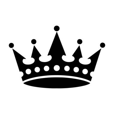 Crown Silhouette. Vektör İllüstrasyonu. Beyaz Arkaplanda