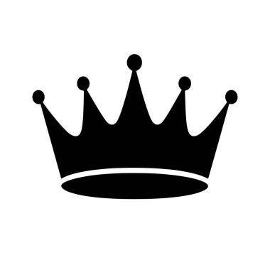 Crown Silhouette. Vektör İllüstrasyonu. Beyaz Arkaplanda