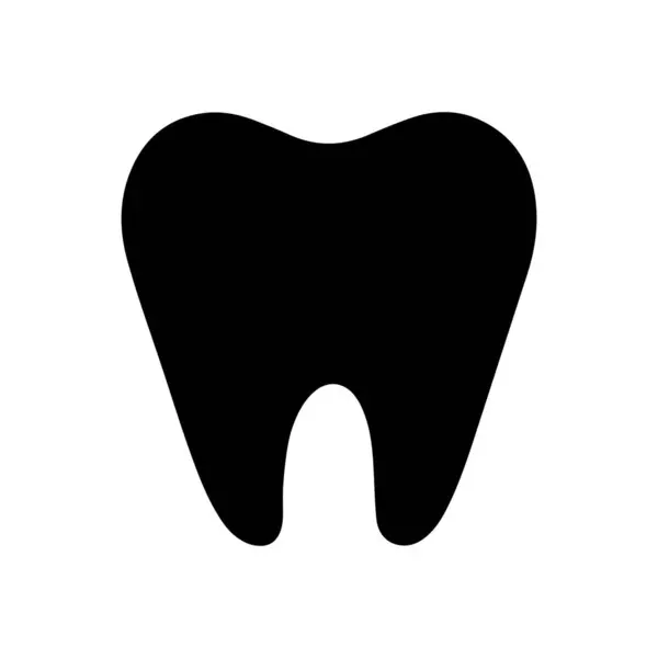 Diş Simgesi Silueti Diş Hekimliği sembolü. Tıbbi işaret. Diş sağlığı. Diş izi. Temiz diş. Vektör İllüstrasyonu. Beyaz Arkaplanda İzole Edilmiş.