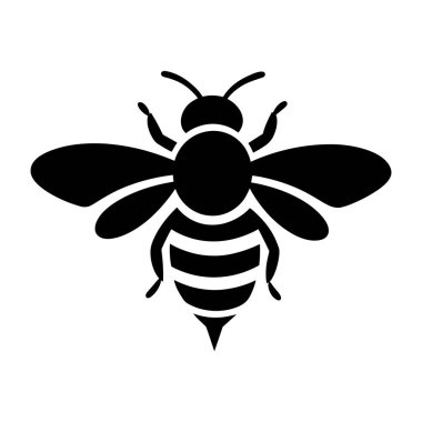 Arı silueti. Vektör çizimi. beyaz arkaplan.