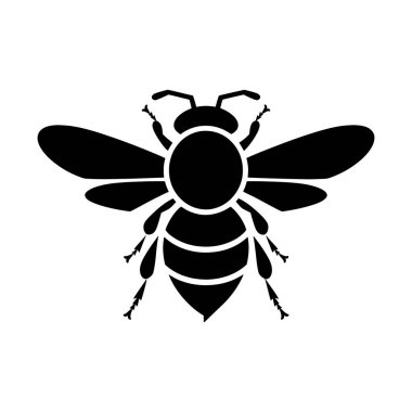 Arı silueti. Vektör çizimi. beyaz arkaplan.