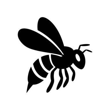 Arı silueti. Vektör çizimi. beyaz arkaplan.