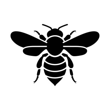 Arı silueti. Vektör çizimi. beyaz arkaplan.