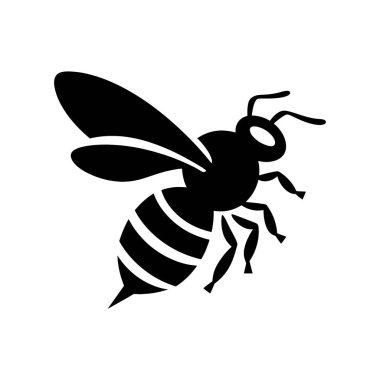 Arı silueti. Vektör çizimi. beyaz arkaplan.