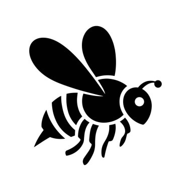 Arı silueti. Vektör çizimi. beyaz arkaplan.