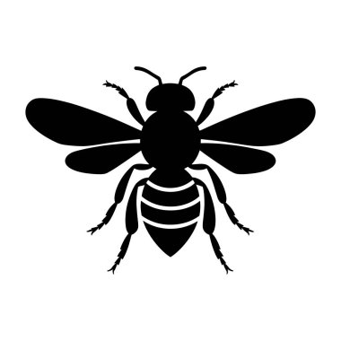 Arı silueti. Vektör çizimi. beyaz arkaplan.