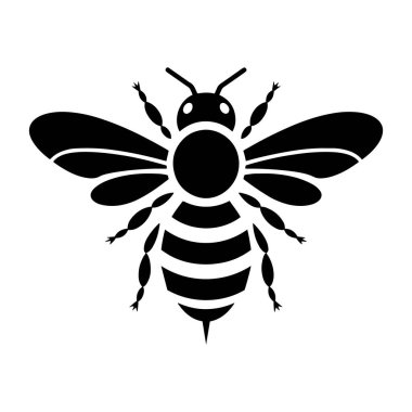 Arı silueti. Vektör çizimi. beyaz arkaplan.