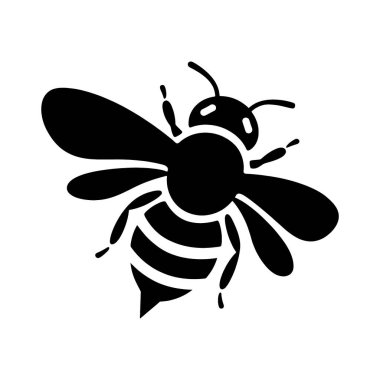 Arı silueti. Vektör çizimi. beyaz arkaplan.