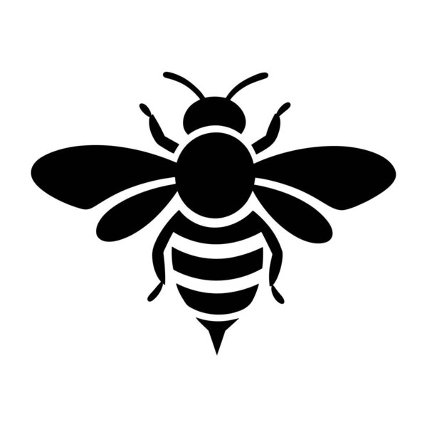 Пчелиный силуэт. векторная иллюстрация. на белом фоне.