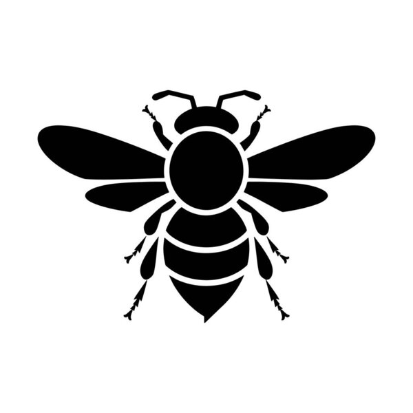 Пчелиный силуэт. векторная иллюстрация. на белом фоне.