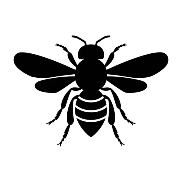 Arı silueti. Vektör çizimi. beyaz arkaplan.