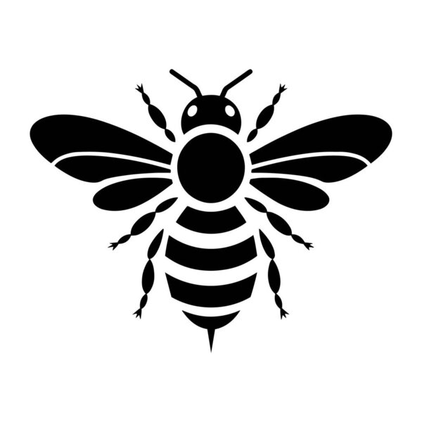 Пчелиный силуэт. векторная иллюстрация. на белом фоне.