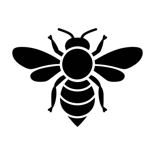 Пчелиный силуэт. векторная иллюстрация. на белом фоне.
