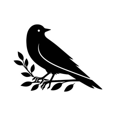 Beyaz arkaplanda kuş siluetleri vektör çizimi izole edildi