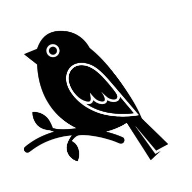 Beyaz arkaplanda kuş siluetleri vektör çizimi izole edildi