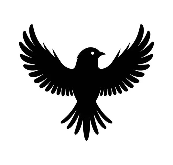 Uçan Kuş silueti vektör çizimi beyaz arkaplanda izole edildi