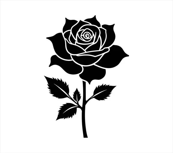 Gül Çiçeği Silüeti Simgeleri Vektör Resimleri