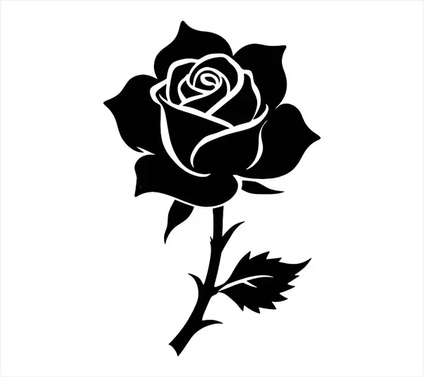 Gül Çiçeği Silüeti Simgeleri Vektör Resimleri